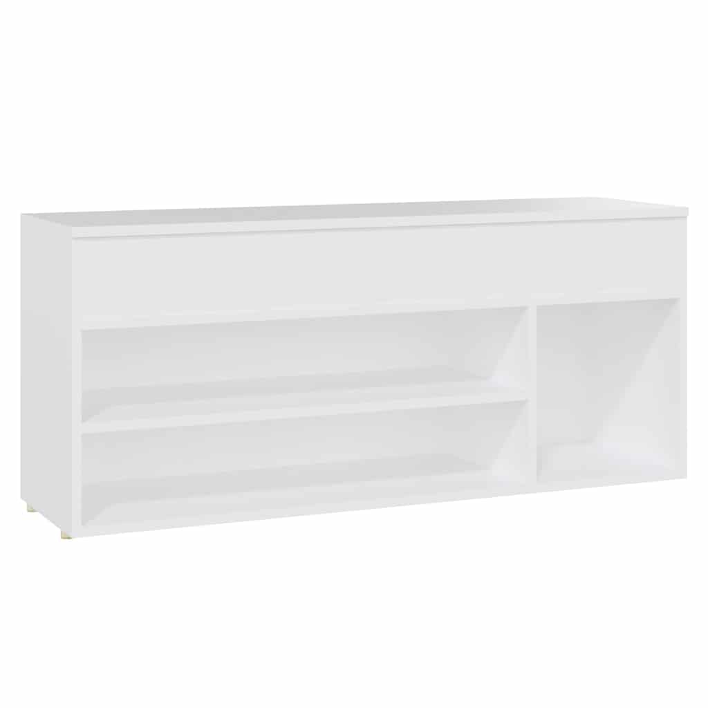 Panca Portascarpe Bianco 105x30x45 cm in Truciolato 808756