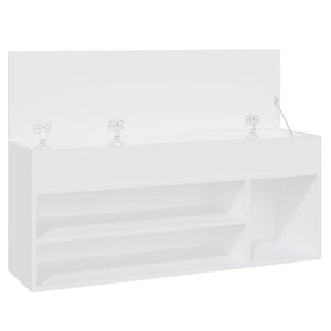 Panca Portascarpe Bianco 105x30x45 cm in Truciolato 808756