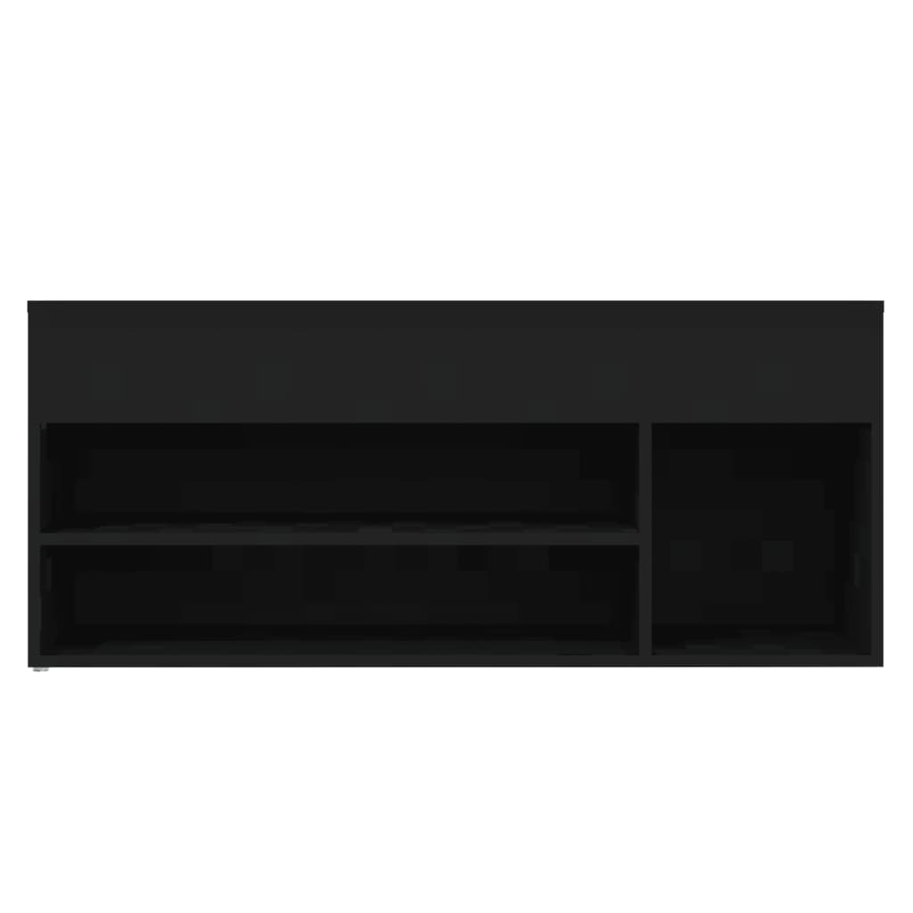 Panca Portascarpe Nera 105x30x45 cm in Truciolato 808757