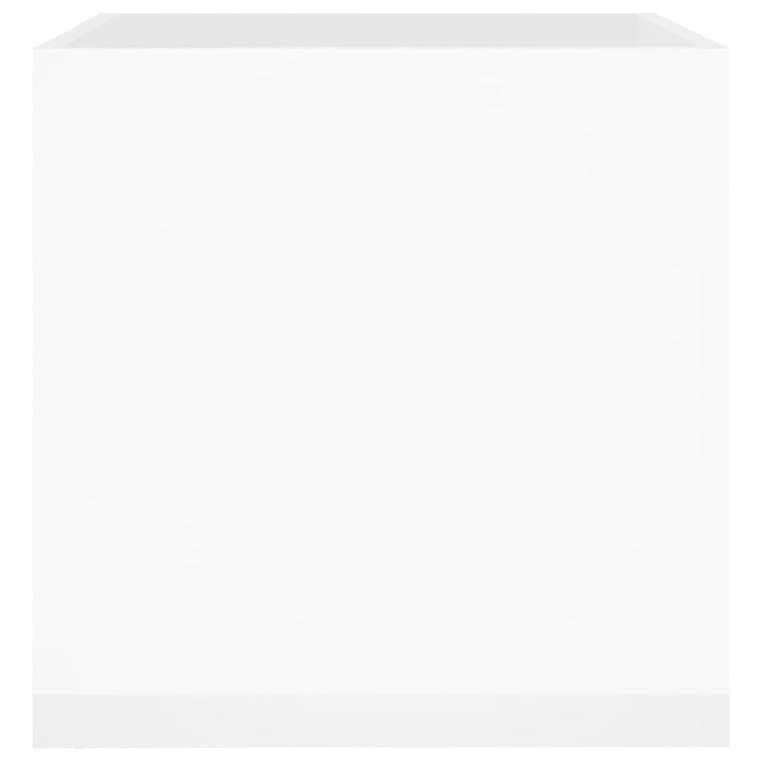 Fioriera Bianco Lucido 40x40x40 cm in Legno Multistrato