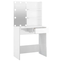 Toeletta con LED Bianco Lucido 74,5x40x141 cm 808807