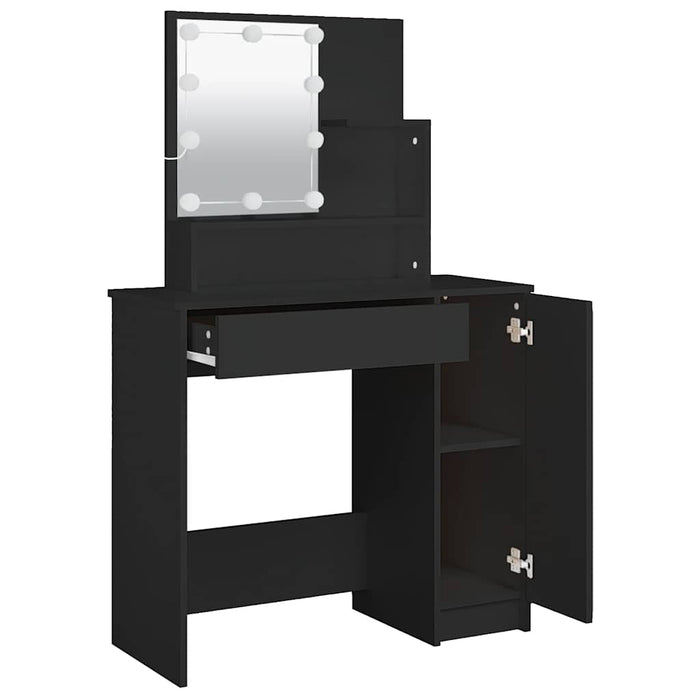 Toeletta con LED Nero 86,5x35x136 cm