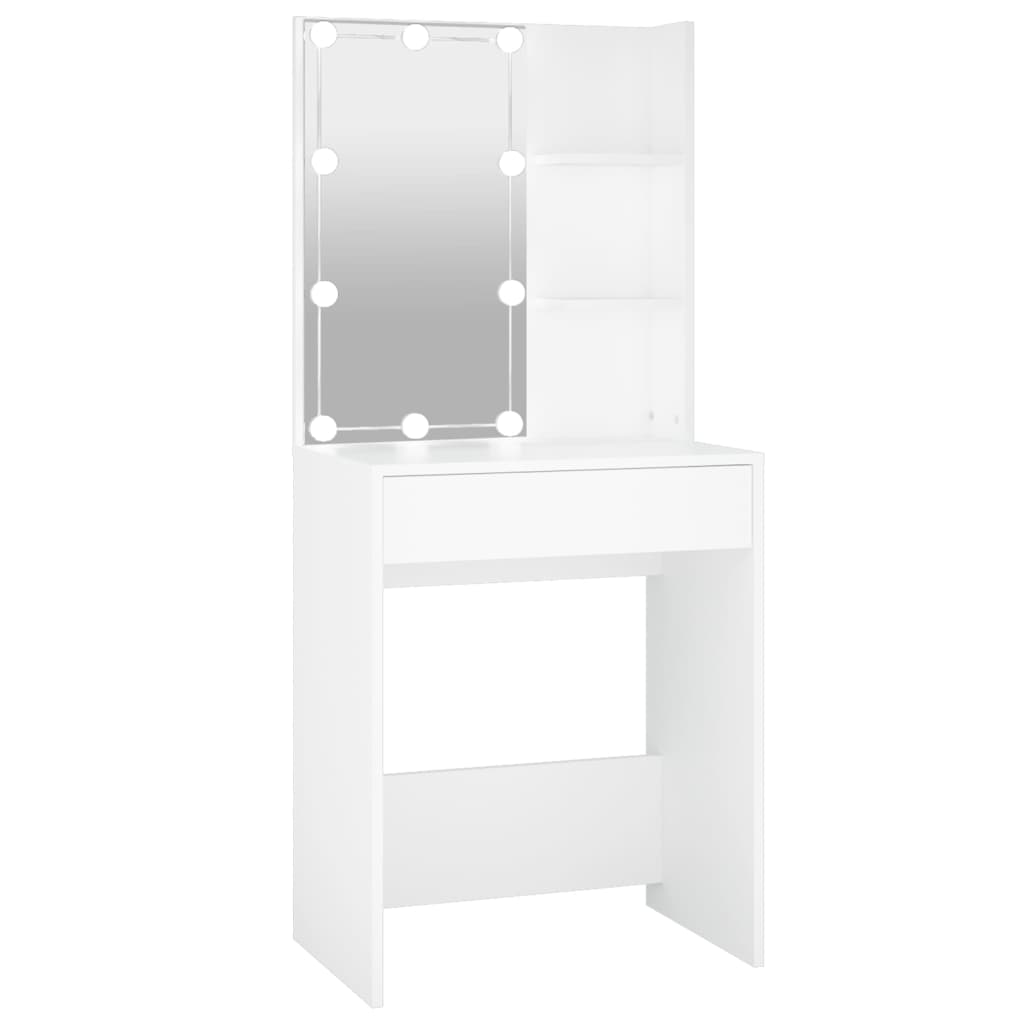 Toilette dal design moderno con LED 60 x 40 x 140 cm bianco 02_0006244