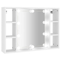 Armadietto a specchio con LED 76 x 15 x 55 cm bianco 02_0006656