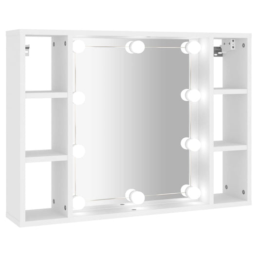 Armadietto a specchio con LED 76 x 15 x 55 cm bianco 02_0006656