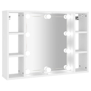 Mobile a Specchio con LED-Armadietto a Specchio Bianco 76x15x55 cm