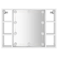 Mobile a Specchio con LED-Armadietto a Specchio Bianco 76x15x55 cm