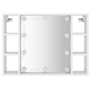 Mobile a Specchio con LED-Armadietto a Specchio Bianco 76x15x55 cm