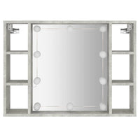 Mobile a Specchio con LED-Armadietto a Specchio Grigio Cemento 76x15x55 cm