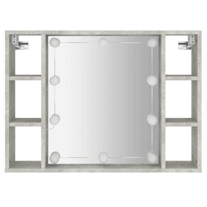 Mobile a Specchio con LED-Armadietto a Specchio Grigio Cemento 76x15x55 cm