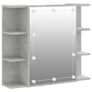 Mobile a Specchio con LED Grigio Cemento 70x16,5x60 cm 808877