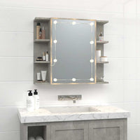 Mobile a Specchio con LED Grigio Cemento 70x16,5x60 cm 808877
