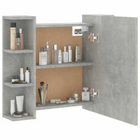 Mobile a Specchio con LED-Armadietto a Specchio Grigio Cemento 70x16,5x60 cm