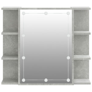 Armadietto a specchio con LED 70 x 16,5 x 60 cm grigio 02_0006674
