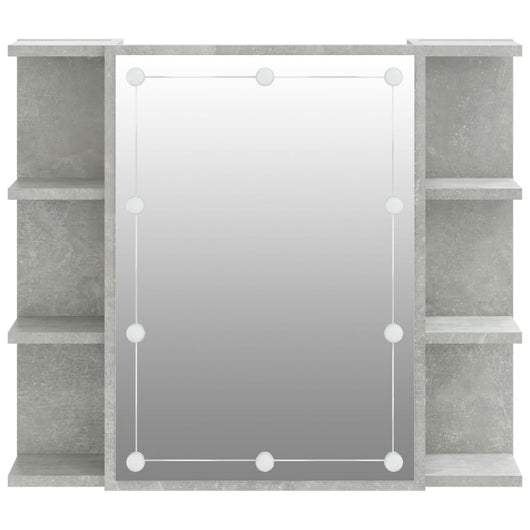 Armadietto a specchio con LED 70 x 16,5 x 60 cm grigio 02_0006674