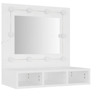 Armadietto a specchio con LED bianco 60 x 31,5 x 62 cm bianco 02_0006654