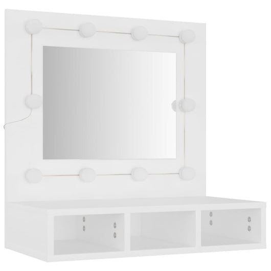 Armadietto a specchio con LED bianco 60 x 31,5 x 62 cm bianco 02_0006654
