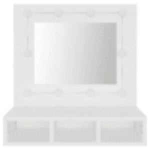 Mobile a Specchio con LED-Armadietto a Specchio Bianco 60x31,5x62 cm