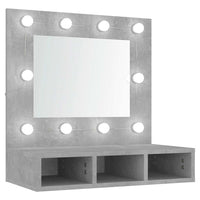 Mobile a Specchio con LED-Armadietto a Specchio Grigio Cemento 60x31,5x62 cm