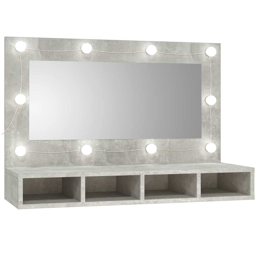 Mobile a Specchio con LED Grigio Cemento 90x31,5x62 cm cod mxl 75508