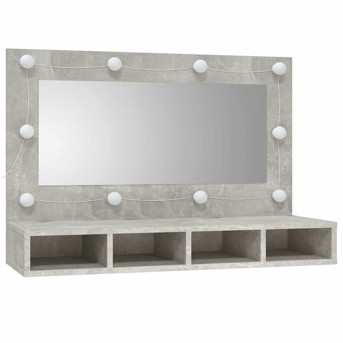 Mobile a Specchio con LED Grigio Cemento 90x31,5x62 cm cod mxl 75508