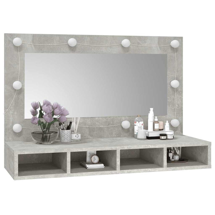 Mobile a Specchio con LED Grigio Cemento 90x31,5x62 cm cod mxl 75508