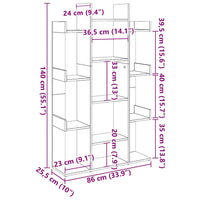 Libreria Grigio Cemento 86x25,5x140 cm in Truciolato 808904