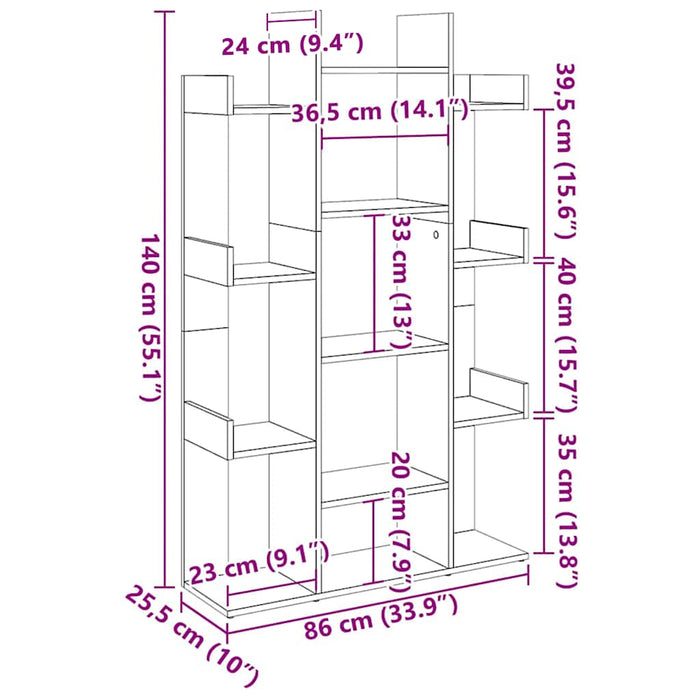 Libreria Grigio Cemento 86x25,5x140 cm in Truciolato 808904