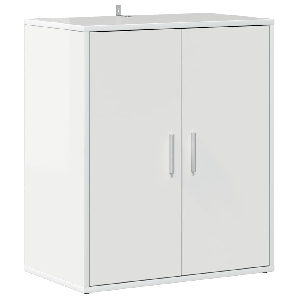 Scarpiera Bianco Lucido 60x35x70 cm in Truciolato 808924