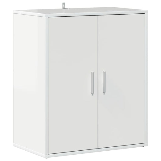 Scarpiera Bianco Lucido 60x35x70 cm in Truciolato 808924