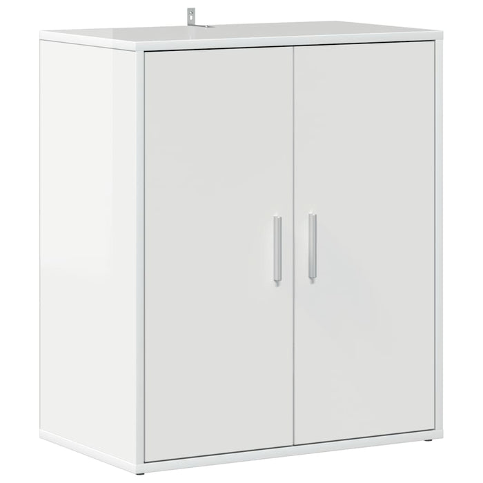 Scarpiera Bianco Lucido 60x35x70 cm in Truciolato 808924