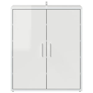Scarpiera Bianco Lucido 60x35x70 cm in Truciolato 808924
