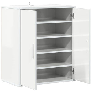 Scarpiera Bianco Lucido 60x35x70 cm in Truciolato 808924