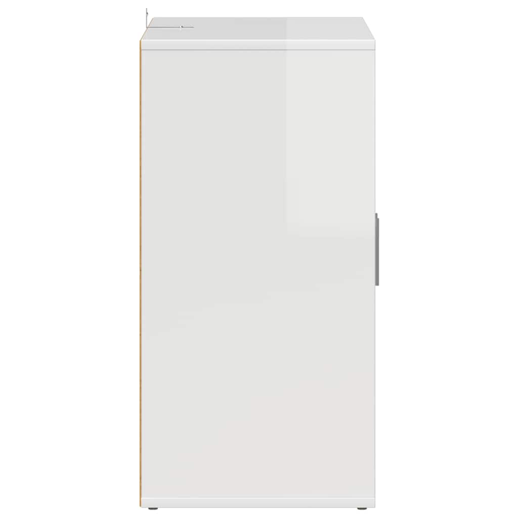 Scarpiera Bianco Lucido 60x35x70 cm in Truciolato 808924