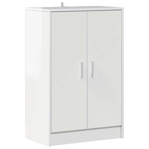 Scarpiera Bianco Lucido 60x35x92 cm in Truciolato 808933