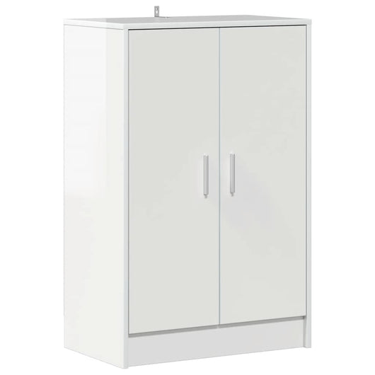 Scarpiera Bianco Lucido 60x35x92 cm in Truciolato 808933