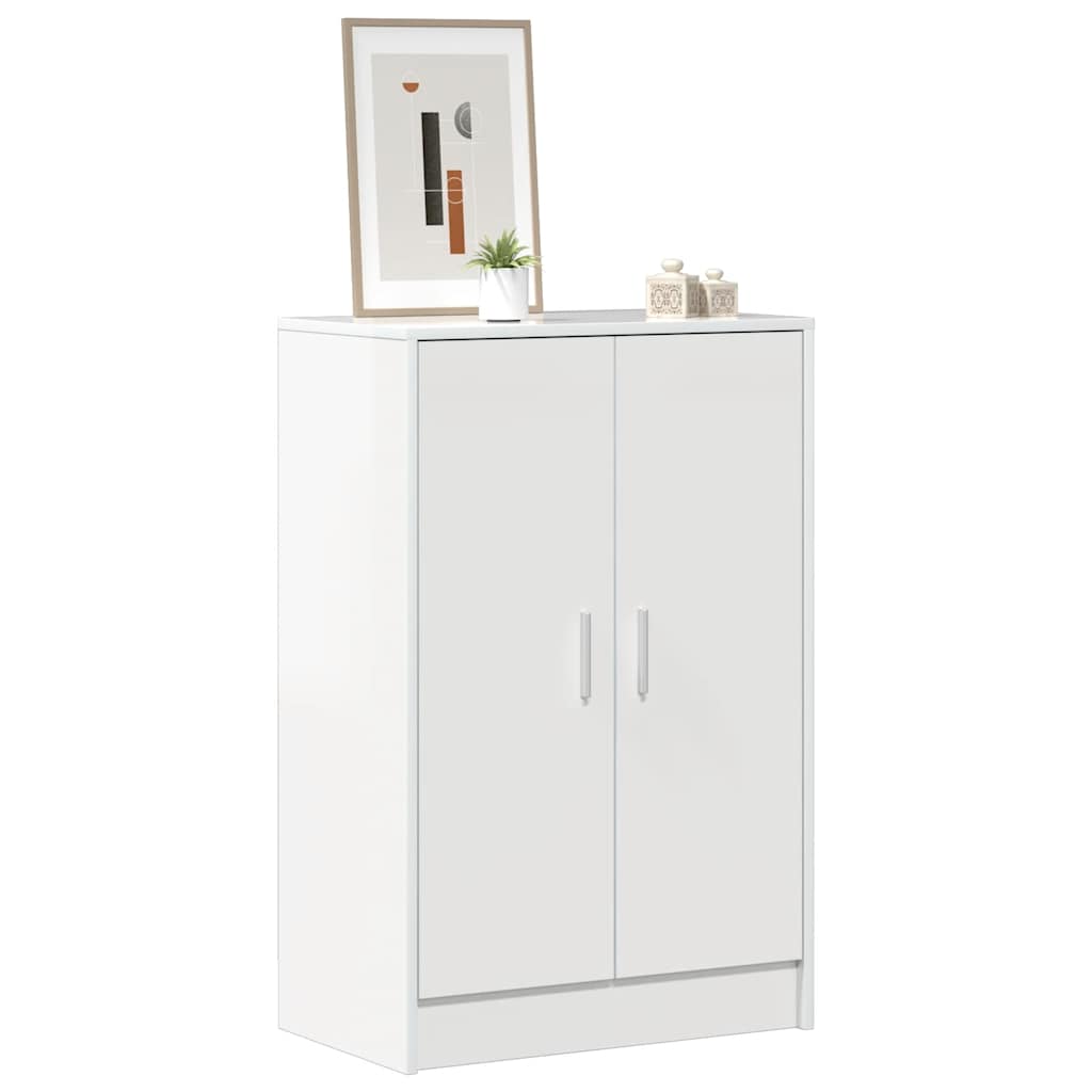 Scarpiera Bianco Lucido 60x35x92 cm in Truciolato 808933