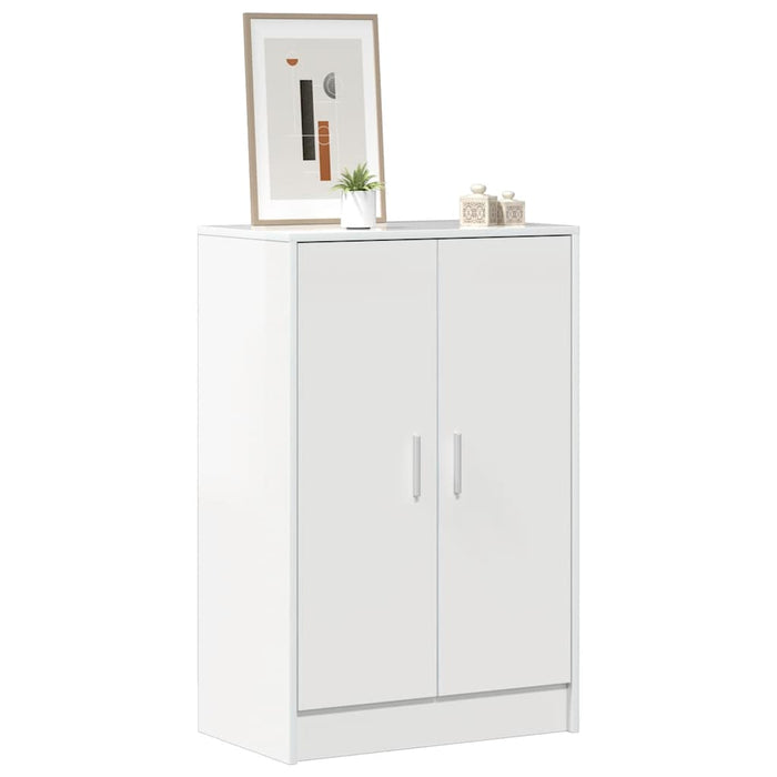 Scarpiera Bianco Lucido 60x35x92 cm in Truciolato 808933