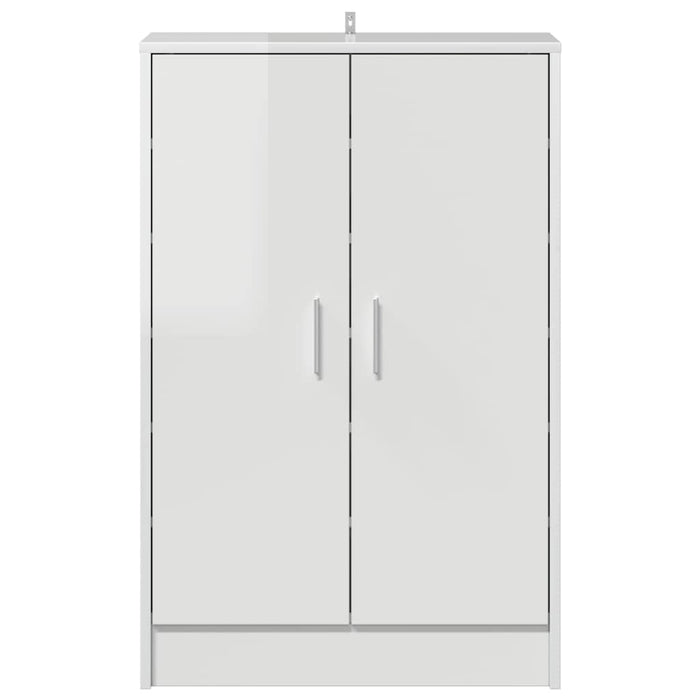 Scarpiera Bianco Lucido 60x35x92 cm in Truciolato 808933