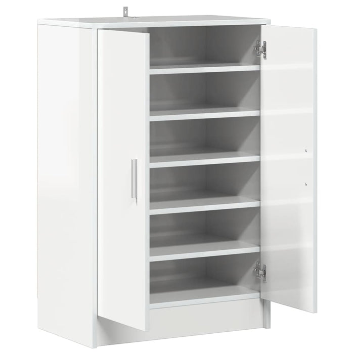 Scarpiera Bianco Lucido 60x35x92 cm in Truciolato 808933