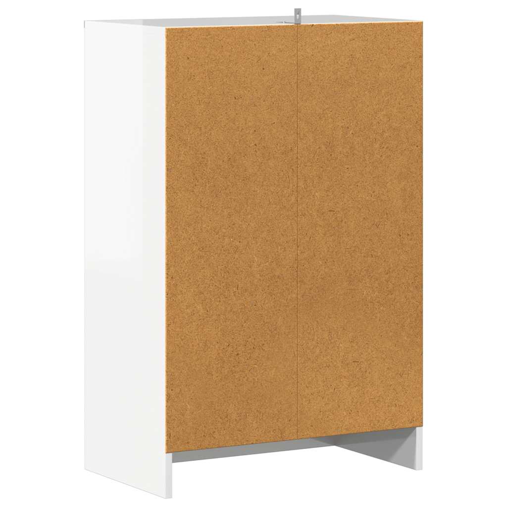 Scarpiera Bianco Lucido 60x35x92 cm in Truciolato 808933