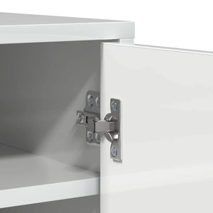 Scarpiera Bianco Lucido 60x35x92 cm in Truciolato 808933