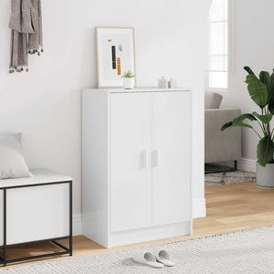 Scarpiera Bianco Lucido 60x35x92 cm in Truciolato 808933