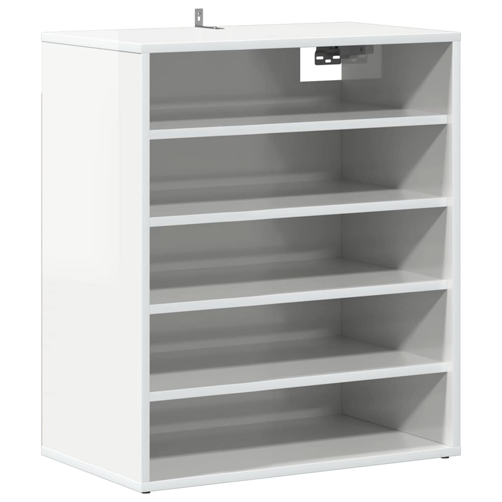 Scarpiera Bianco Lucido 60x35x70 cm in Truciolato 808942