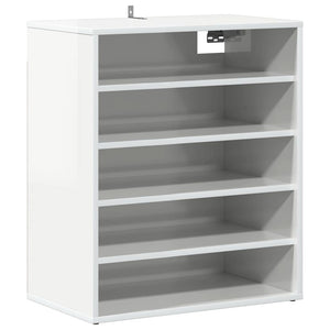 Scarpiera Bianco Lucido 60x35x70 cm in Truciolato 808942