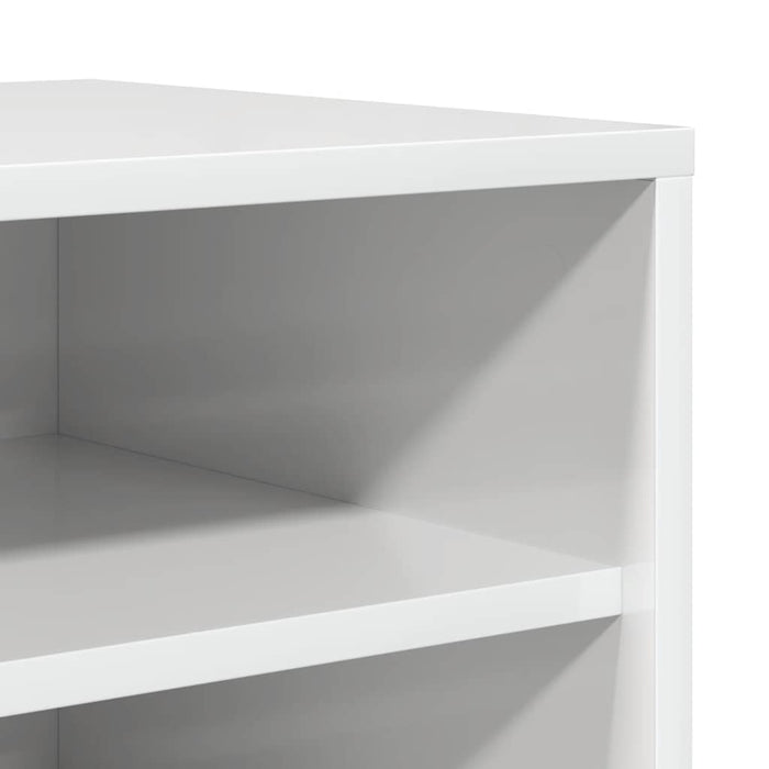 Scarpiera Bianco Lucido 60x35x70 cm in Truciolato 808942