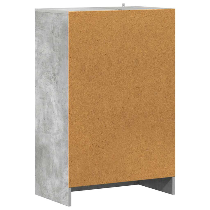 Scarpiera Grigio Cemento 60x35x92 cm in Truciolato 808949