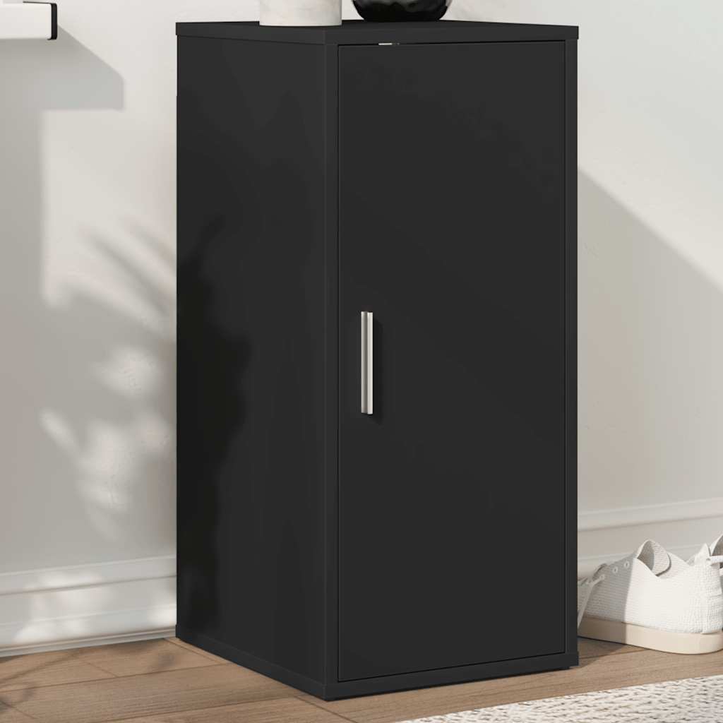 Scarpiera Nera 32x35x70 cm in Truciolato 808956