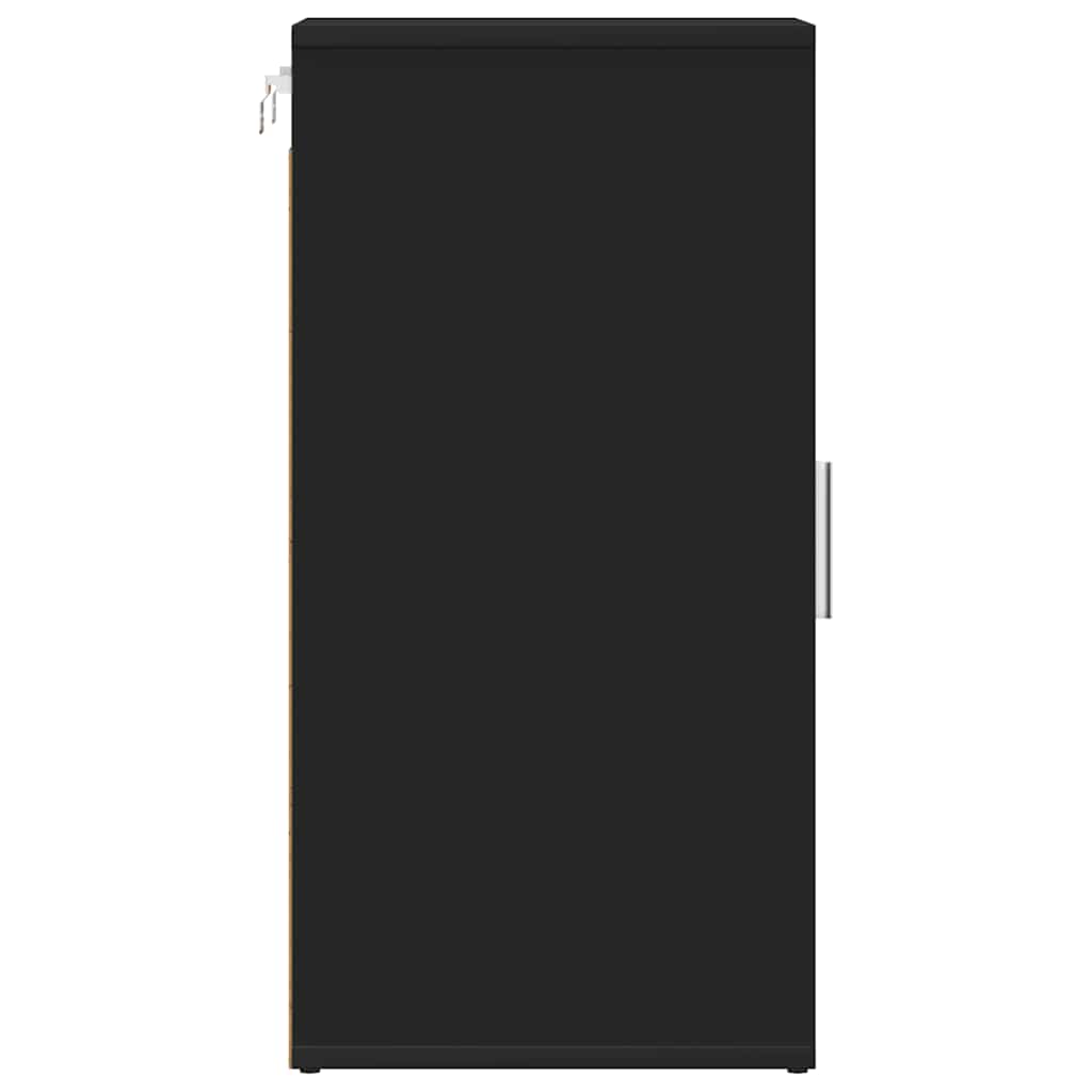 Scarpiera Nera 32x35x70 cm in Truciolato 808956