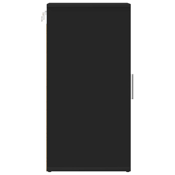 Scarpiera Nera 32x35x70 cm in Truciolato 808956